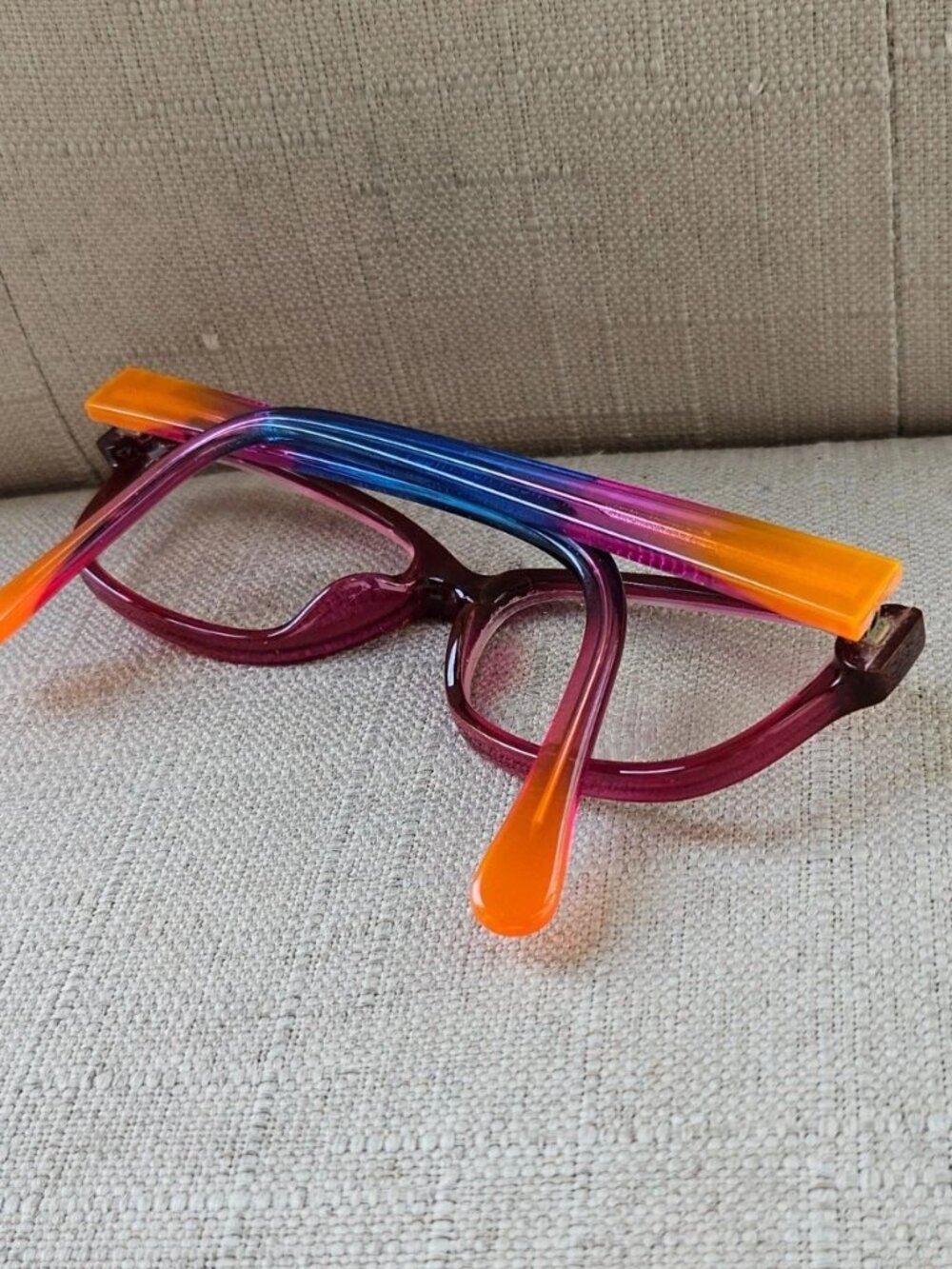 Runway Tween Women Eyeglasses Frame Pink Eyewear Multi Color Temple Glasses - Picture 9 of 12
